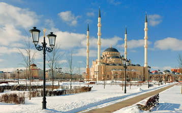 

HD обои 1024x768 Чечня Мечеть Снег

