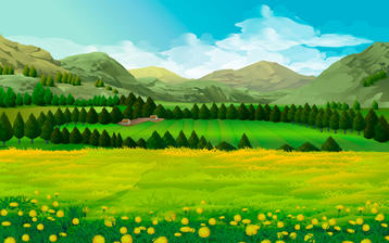 

Рисунок природа 1280x1024, поле, горы, небо

