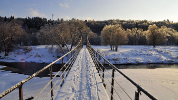 

Красивые фото мосты, река, зима, лес

