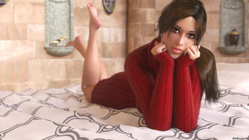 

Красивая девушка 3d, красный свитер

