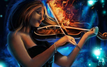 

Обои фэнтези 1440x900 девушка со скрипкой

