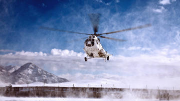 

HD обои, зима, горный пейзаж, вертолет

