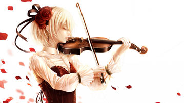 

Обои аниме 1600x900 девушка, скрипка на рабочий стол скачать бесплатно высокого качества.

