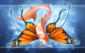 

Рисунок летающая рыба, бабочка 

