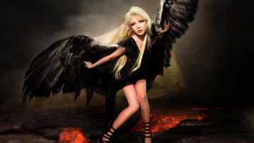 

Фото фэнтези, картинка девушка, черный ангел


