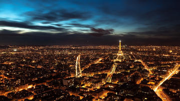 

Обои города, Париж, ночь, панорама


