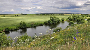 

Обои русская степь, летние фото, река


