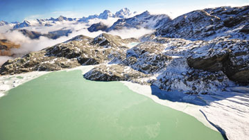 

Обои озеро, фото зимние горы 2560x1440

