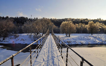 

Красивые фото мосты, река, зима, лес

