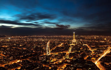

Обои города, Париж, ночь, панорама

