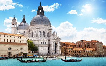 

Обои города 2560x1600 Венеция Река Строение


