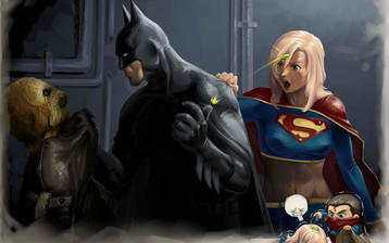 

Обои фэнтези, картинки Супергерл, Бэтмен

