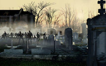 

Скрин игры Left 4 Dead, кладбище, мертвецы

