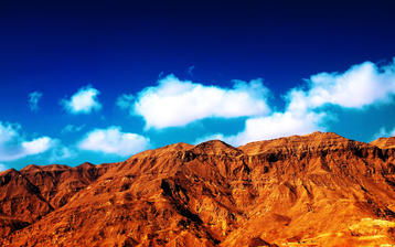 

HD обои горы, облака, голубое небо, скалы

