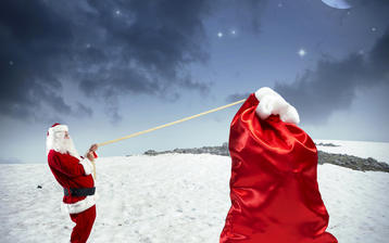 

Обои Дедушка Мороз, новогодний мешок с подарками

